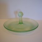 Fenton Glass Florentine Green Stretch Lemon Server Circa 1920's