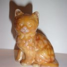 Mosser Handmade Glass Caramel Persian Cat Kitten Figurine Made in USA!