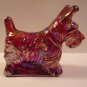 Mosser Glass Red Carnival Scottie Scotty Dog Westie Terrier Figurine Made in USA