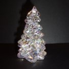 Mosser Glass Crystal Carnival Iridized 2.75" Mini CHRISTMAS TREE Figurine USA!