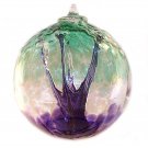 6" European Art Glass SpiritTree Embossed Leaf "MULBERRY" Witch Ball Kugel