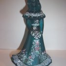 Fenton Glass Teal One of a Kind OOAK Vining Hearts & Flowers Bridesmaid Doll