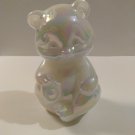 Fenton Art Glass Opal Iridized Carnival Sitting Bear Figurine