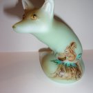 Fenton Glass Jadeite Jade Green Acorn Dream Squirrel Fox Figurine LE Kibbe #2/28