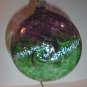 Kitras Art Glass Van Gogh "Starry Night" Green & Purple Friendship Witch Ball