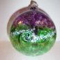 Kitras Art Glass Van Gogh "Starry Night" Green & Purple Friendship Witch Ball