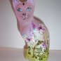 Fenton Glass Passion Pink Butterfly Bush Stylized Cat Figurine LE Kibbe #20/41