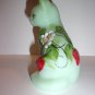 Fenton Glass Jadeite Jade Green Strawberry Sitting Cat Ltd Ed Kibbe #17/37