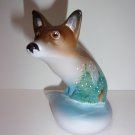 Fenton Glass Autumn Leaf Winter Deer Fox Figurine Ltd Ed GSE by Kim Barley #3/7