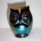 Fenton Glass Amethyst Carnival Iridized Halloween Sitting Owl Figurine