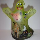 Fenton Glass Vaseline Peek-A-Boo Halloween Ghost Figurine Ltd Ed #24/82 K Barley