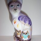 Fenton Glass Umbrella Owls Stylized Cat Figurine Ltd Ed GSE #4/36 M Kibbe