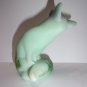 Fenton Glass Jadeite Green Chickadee Berries Pine Fox Figurine LE #4/33 M Kibbe