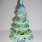 Fenton Glass Jadeite Green "Snow Time" Snowman Christmas Tree Figurine LE #7/27