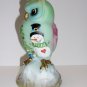 Fenton Glass Jadeite Christmas Snowman Pals Owl Figurine Kim Barley Ltd Ed #27/34
