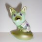Fenton Glass Jadeite Green Bees & Blooms Fox Figurine Ltd Ed #11/22 Kim Barley
