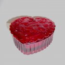 Mosser Glass Ruby Red Valentine's Heart Shaped Trinket Jewelry Box Hummingbirds