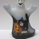 Fenton Glass Black Scaredy Cat Halloween Ghost Figurine Ltd Ed of 40 FAGCA Ex by Karen Easton