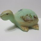 Fenton Glass Seaside Anchor Pink Floral Turtle Figurine Ltd Ed GSE #22/35 M Kibbe