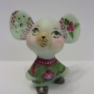 Fenton Glass Jadeite Green Christmas Mittens Mouse Figurine Ltd Ed #30/41 M Kibbe