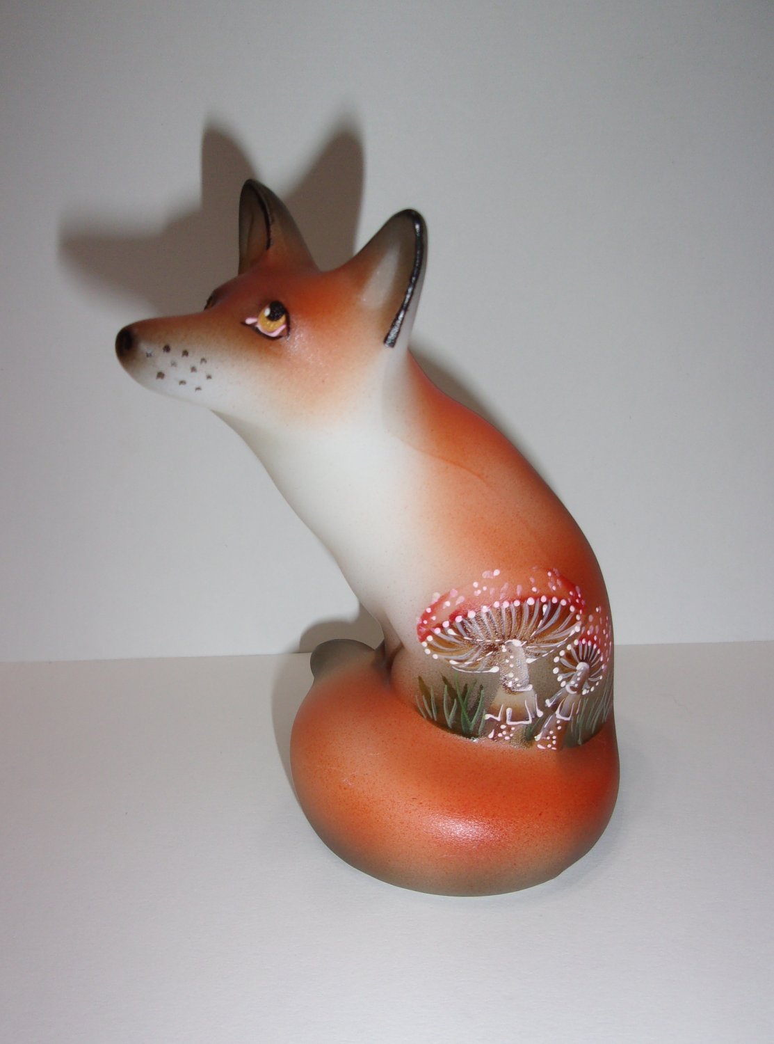 Fenton Glass Magic Mushrooms Red Fox Figurine Ltd Ed GSE JK Spindler #2/20