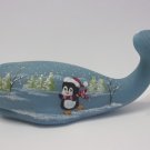 Fenton Glass Blue Penguin Igloo Christmas Whale Figurine FAGCA Ltd Ed 36 Burton
