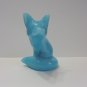 Fenton Glass Robin's Egg Blue Fox Figurine Mosser Made In USA