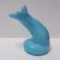 Fenton Glass Robin's Egg Blue Fox Figurine Mosser Made In USA