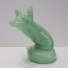 Fenton Glass Jadeite Jade Green Fox Figurine Mosser Made In USA