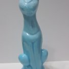 Viking Mold Epic Line Robin's Egg Blue Glass Sitting Cat Figurine Mosser Made USA