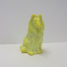 Mosser Glass Dandelion Yellow Collie Dog Sheltie Figurine Made In USA