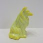 Mosser Glass Dandelion Yellow Collie Dog Sheltie Figurine Made In USA