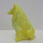 Mosser Glass Dandelion Yellow Collie Dog Sheltie Figurine Made In USA
