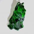Mosser Glass Emerald Green Collie Dog Sheltie Figurine Made In USA