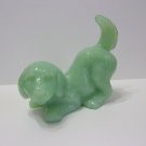 Fenton Glass Jadeite Jade Green Puppy Dog Figurine Mosser Made In USA