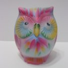 Fenton Glass Tie Dyed Dye Halloween Sitting Owl Figurine LE #38/63 JK Spindler