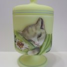 Fenton Glass Tabby Cat & Sleepy Mouse Chessie Box FAGCA Ltd Ed of 30 CC Hardman