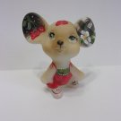 Fenton Glass Strawberry Season Blossoms Mouse Figurine Ltd Ed #35/55 M Kibbe