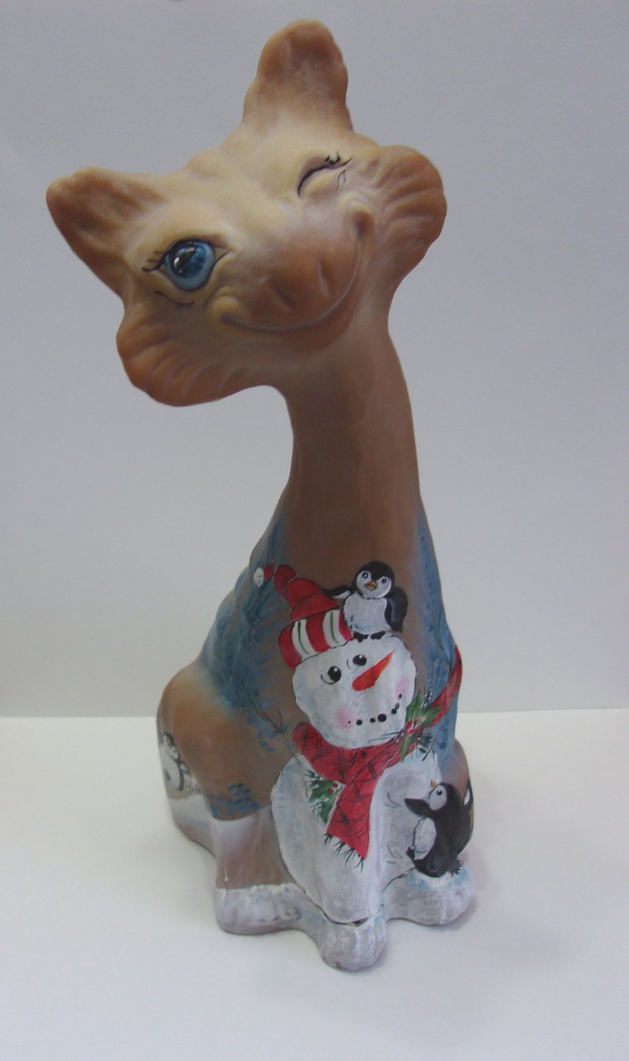 Fenton Glass Christmas "Playtime Penguins" Caramel Alley Cat Ltd Ed Kibbe #7/23