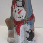 Fenton Glass Christmas "Playtime Penguins" Caramel Alley Cat Ltd Ed Kibbe #7/23