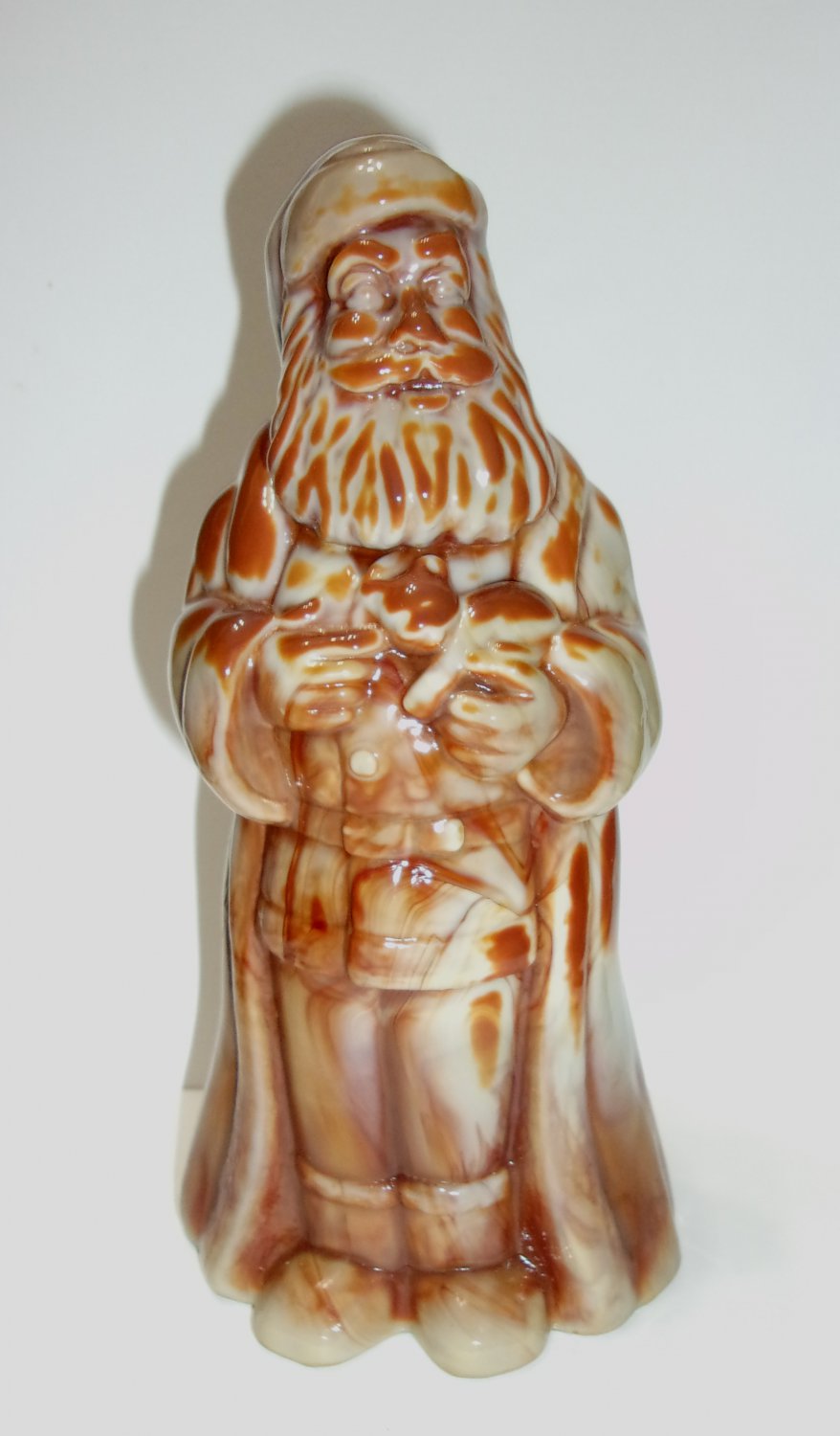 Mosser Glass Caramel Standing Christmas Santa Claus Figurine Former Fenton Mold