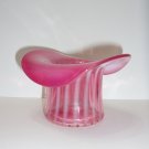 Fenton Glass Cranberry Opalescent Line Optic Top Hot Vase