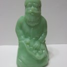 Mosser Glass Jadeite Green Kneeling Santa Claus Figurine Former Fenton Mold