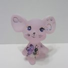 Fenton Glass Pink Satin Bubble Butterfly Mouse Figurine Ltd Ed #11/63 M Kibbe