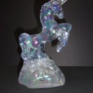Mosser Glass Crystal Carnival Iridized Unicorn Figurine Former Fenton Mold