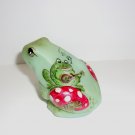 Fenton Glass Jadeite Green "Crooner" Singing Frog Figurine Ltd Ed #8/58 M Kibbe