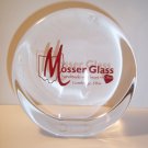 Mosser Glass Co. Crystal & Red Logo Dealer Display Sign Cambridge, Ohio USA!