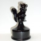 Fenton Glass Jet Black Squirrel Figurine on Font FAGCA Exclusive Mosser Glass