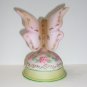 Fenton Glass Butterfly on Branch Pink Floral FAGCA 2021 Ltd Ed of 35 F Burton