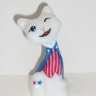 Fenton Glass 4" Patriotic Americana Happy Kitty Cat FAGCA LE of 45 K Easton